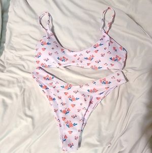 SHEIN white floral bikini